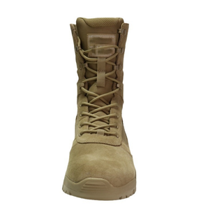 Bottes tactiques personnalisées DFS10-1 pour la chasse et le camping en plein air, en daim marron coyote, avec sangles Molle, fabriquées en Chine et au Guatemala - Product Image 3