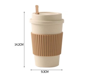 Tazza da caffè portatile tazza da campeggio tazza di plastica moderna casa Hotel ristorante da viaggio 300ml tazza di grano creativo - Product Image 2