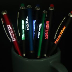 ปากกา LED พร้อมไฟส่องสว่างและปากกาสไตลัส พิมพ์โลโก้ตามสั่ง ปากกาลูกลื่นพลาสติก สำหรับโฆษณา ขายส่ง - Product Image 4
