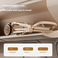 Nouvelle arrivée, poussette bébé pliable facile à utiliser, poignée réversible, 360°, poussette compacte légère, poussette de voyage pour les voyages en avion