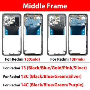 إطار وسطي للهاتف، لوحة شاشة LCD، غطاء لوحة وسطية لهواتف ريدمي 13 و13C و14C و5A، إطار خلفي، قطع غيار الهيكل - Product Image 5