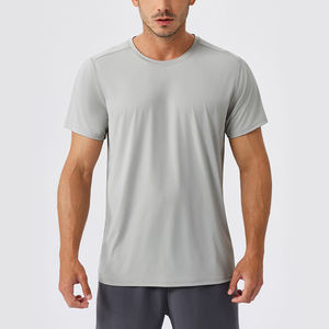 Simple Neck Design Print 100% Organic Cotton Breathable Eco-Friendly Quick Dry Active Wear Short Sleeve Sports Gym <b>T</b>-<b>Shirt</b> <b>Men</b> - Product Image 1