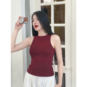 Camiseta de Tirantes de Alta Calidad para Mujer, Estilo Coreano, Ajustada, con Botones, Mezcla de Algodón, Varias Tallas en Existencia, Suministro Natural de Vietnam, Envío Gratuito - Product Image 3