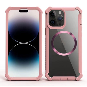 Protection Air Bumper Couleur Cadre Transparent Dur Clair Pour <span class=keywords><strong>iPhone</strong></span> 15 <span class=keywords><strong>Pro</strong></span> <span class=keywords><strong>Max</strong></span> Couverture Arrière Antichoc pour magsafePhone Cas - Product Image 5
