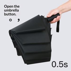 Parapluie professionnel pliable en trois sections, facile à plier, avec mémoire de forme, pour hommes, vente en gros directe fabricant, impression de logo - Product Image 3