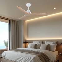 Ventilateur de plafond 29W DC avec télécommande, 3 pales en pin massif, moteur silencieux sans balais, contrôle intelligent WiFi, réversible, utilisation intérieure/extérieure