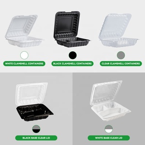 Boîtes de préparation alimentaire YANGRUI personnalisées avec logo, en PP noir mat, 9x9 pouces, 40 oz, emballage rapide, boîtes à emporter pour fêtes - Product Image 4