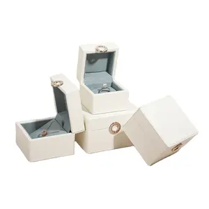 High-grade Crocodile Pu Leather Jewelry Box And Pu Leather Round Jewelry Box With Mirror