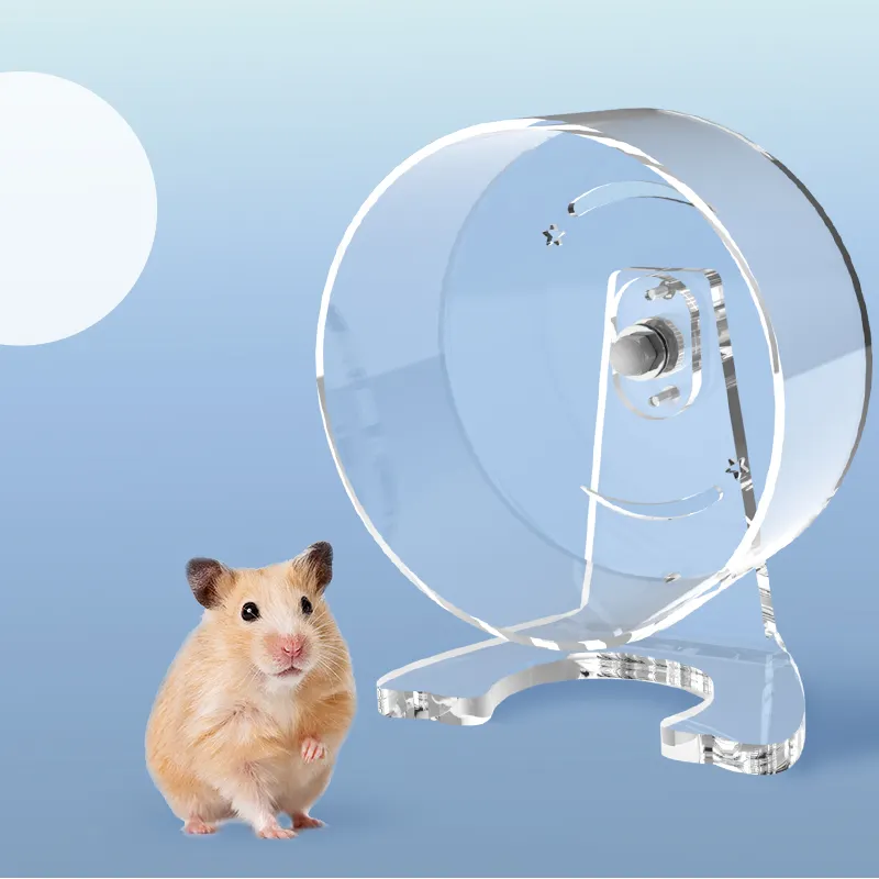 Sıcak satış Hamster akrilik koşu egzersiz tekerleği kirpi çalışan tekerlek