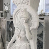 Matériaux de construction, colonne de statue romaine en marbre naturel décoratif, pilier de statue grecque à vendre