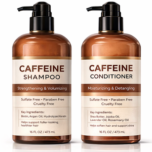 Set <span class=keywords><strong>de</strong></span> Champú <span class=keywords><strong>y</strong></span> Acondicionador con Cafeína para Dar Volumen, Engrosar <span class=keywords><strong>y</strong></span> Estimular el Crecimiento del Cabello, Sin <span class=keywords><strong>Sulfatos</strong></span> ni <span class=keywords><strong>Parabenos</strong></span>, Hidratante para el Cabello - Product Image 1