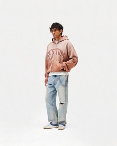 Sudadera con capucha para mujer personalizada, bordada, de algodón desgastado, con logo, con cremallera, estampada, con lavado ácido y pedrería, de peso pesado, al por mayor, de fabricante - Product Image 6