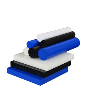 Barra de placa redonda POM de plástico sólido antiestático personalizado de fábrica com cor preta/branca
