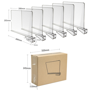 Organisateurs de rangement de vêtements en plastique transparent, 6 pièces, cloisons sans clous, tiroirs, bibliothèque, étagère, diviseur - Product Image 2