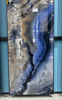 Dalles murales en granit labradorite bleu poli et émaillé, aspect marbre, 60x120 cm, pour intérieur et extérieur, panneaux en céramique