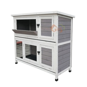 Solido modello all'aperto conigliera unica casa di pollame in legno gabbia per piccoli animali da cortile - Product Image 3