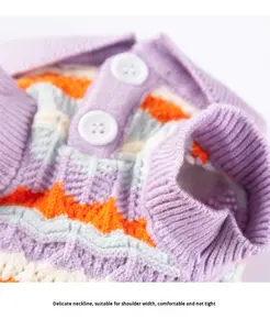 Herbst Winter Warmer Woll-Hundepullover Vintage Jacquard-Muster Bequeme Weiche Strickware für Kleine und Mittlere Haustiere Weihnachten Halloween - Product Image 3