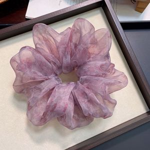 Nuevas llegadas: Coleteros de tela grandes con diseño floral para mujer y niña, accesorios elásticos para el cabello. - Product Image 5