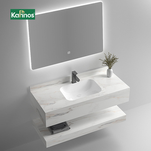 Small 30 36 48 Inch <b>Bathroom</b> Vanity With Sink Minimalist Design Space Saving Durable Surface Waterproof <b>Cabinet</b> Furniture - Product Image 1