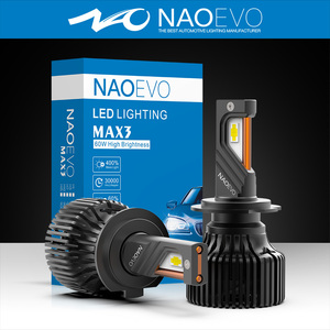 NAOEVO H4 110w Auto lámpara 9006 vehículo faro 9005 bombilla 360 12v H11 6500k 4500k H7 coche faro Led 60w - Product Image 2