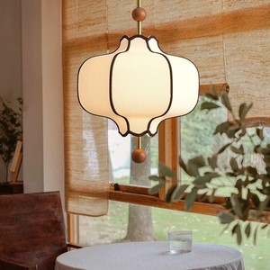 Vintage French Style Fabric Pendant <b>Light</b> Round Led E26 Single Head For Bedroom <b>Dining</b> Room Bar Counter - Product Image 4