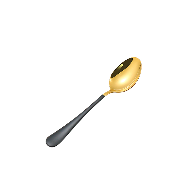 gold black dinner spoon