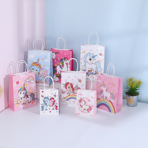 Sac cadeau de fête <span class=keywords><strong>licorne</strong></span>, sacs de friandises pour bonbons <span class=keywords><strong>licorne</strong></span> unisexe, fournitures de fête <span class=keywords><strong>licorne</strong></span> - Product Image 1