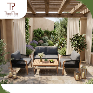 Contemporary Acacia <b>Wood</b> Sofa Set (4pcs) Foldable Eco-friendly Outdoor <b>Garden</b> Villa Hotel Furniture Teak <b>Wood</b> <b>Frame</b> Wholesale - Product Image 6