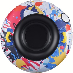 Nylon covered Heavy Duty Winter Inflatable <b>Slides</b> <b>Foam</b> Snow Tube Sled Rubber Bottom Ski Ring for Adults and Kids - Product Image 1