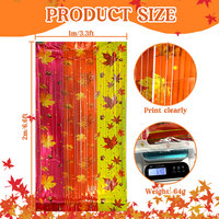 Rideau en feuille plastique PET rouge, orange et or, motif feuille d'érable, pour la rentrée scolaire, le Nouvel An chinois et Noël
