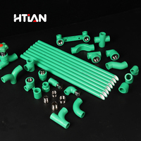 Tuyau PPR HTIAN PN20 SDR6 de couleur verte pour l'alimentation en eau chaude et froide, DIN 8077, système de plomberie pour bâtiments résidentiels, fabricant OEM