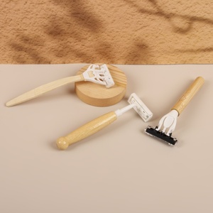 Maquinilla de afeitar de acero inoxidable de triple hoja biodegradable PLA de bambú ecológica <span class=keywords><strong>Grand</strong></span> desechable para hombres para hoteles y aerolíneas - Product Image 2