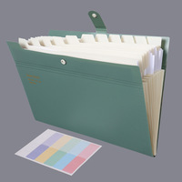 Carpeta de Archivos para Oficina, Gran Capacidad, 5/8/12 Compartimentos, Estilo Vintage, PP Grueso, para Documentos, Estudiantes y Negocios