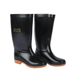 Erkekler için siyah güvenlik yağmur çizmeleri, özelleştirilmiş ayakkabı, çeşitli boyutlarda, toz geçirmez, büyük satış