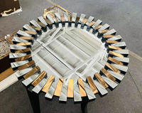 Table console moderne en argent avec effet diamant écrasé et miroir pour entrée, couloir ou salon