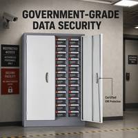 Gabinete de Almacenamiento Antimagnético con Protección EMI de 24 Bandejas, Acero Laminado en Frío, Caja de Seguridad para Discos Duros, Cintas LTO, Discos, Centro de Datos