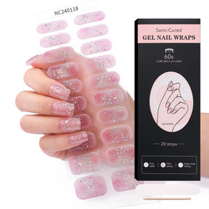 カスタムロゴ卸売ジェルネイルアートステッカー20枚入りジェルネイルポリッシュストリップUVランプサロン品質セミキュアジェルネイルラップ - Product Image 6