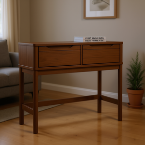Solid Wood <b>Pine</b> Console <b>Table</b> 35.2x14.4x28.7 Inches Storage Living Room Furniture Minimalist Design - Product Image 2