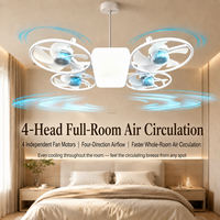 Ventilateur de plafond LED E27 pliable avec télécommande, lumière de drone moderne à intensité variable pour la maison