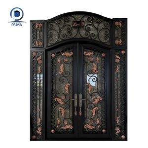 <span class=keywords><strong>Puerta</strong></span> de Hierro Forjado Moderna Prima, de Seguridad, Anti-robo, Apertura Manual, para <span class=keywords><strong>Entrada</strong></span> Principal de Villa, Estilo Francés - Product Image 1