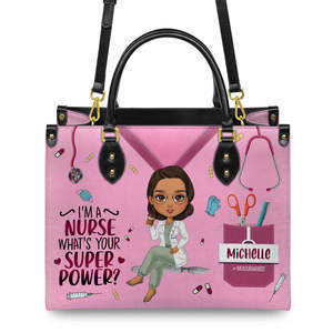 Chất Lượng Cao PU Vai Túi Phi Cô Gái Y Tá Làm Việc In Túi Xách Màu Đen Và Trắng Của Phụ Nữ Túi Xách Với Xử Lý - Product Image 3