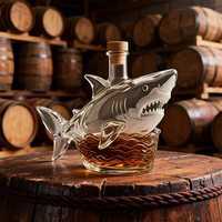 Petite bouteille de vin 320ml bouteilles de vin en verre drôle créatif forme de requin esprit whisky carafe
