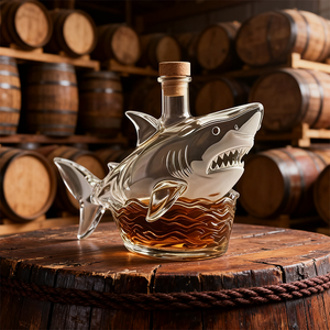 Piccola bottiglia di vino 320ml bottiglie di vino in vetro divertente creativo stile squalo spirito Decanter - Product Image 5