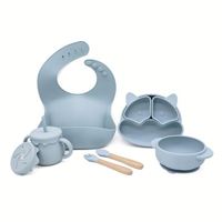 Vaisselle pour enfants Melikey personnalisée sans BPA, bol pour bébé, assiette à ventouse pour enfants, ensemble d'alimentation en silicone pour bébé