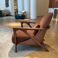 Fauteuil inclinable de luxe moderne nordique en tissu, avec structure en bois de frêne, design ergonomique pour salon, chambre, bureau à domicile, salle à manger