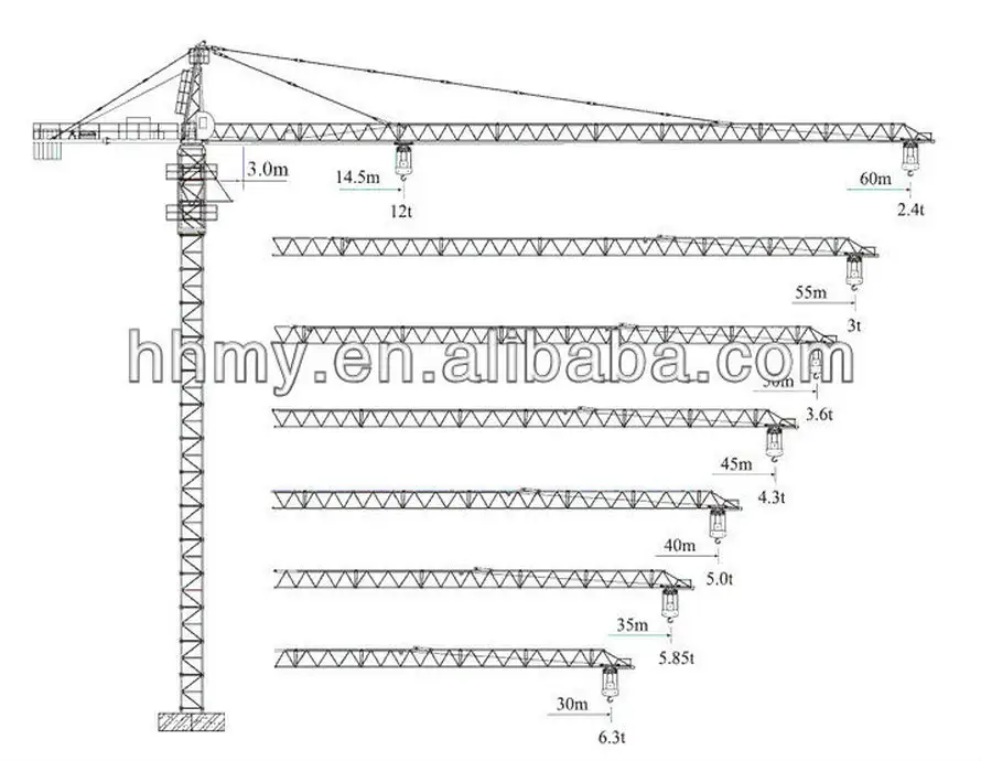 QTZ40 (4010) Equipamento de elevação para guindaste de torre topless, motor novo produto 2020, fornecido para obras, China, amarelo, 4 toneladas