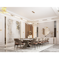 Simple grand 10 seter places crème carrara marbre pierre luxe rectangle 12 places table à manger ensemble