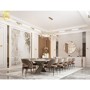 Bộ Bàn Ăn 12 Chỗ Ngồi Hình Chữ Nhật Sang Trọng Bằng Đá Cẩm Thạch Carrara Kem 10 Seter Lớn Đơn Giản - Product Image 3