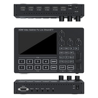 SOFLY HDMI Video Switcher untuk Live Streaming 4 Way HDMI Video Switcher dengan Layar 5-inci Terintegrasi HDMI Video Switcher 4 in 2 Out
