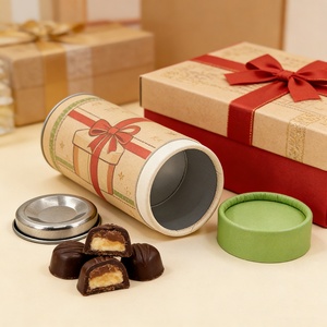 Caja de Cilindro de Papel Biodegradable Directo de Fábrica, Envase de Papel de Grado Alimenticio para Té, Café, Matcha y Frutos Secos - Product Image 1